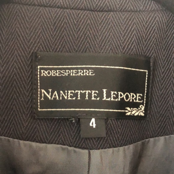 Vintage Robespierre Nanette Lepore contrast trim structured textured blazer - Picture 8 of 11